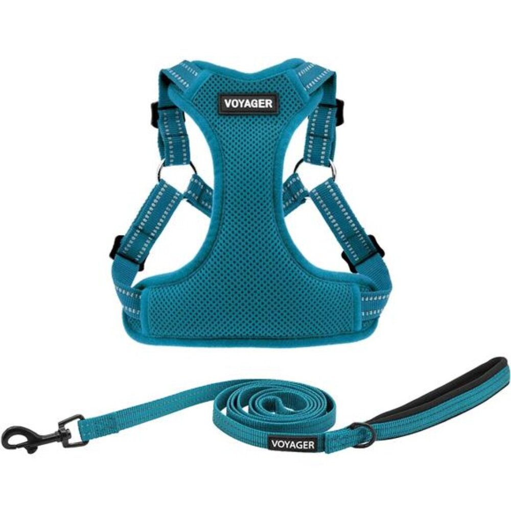 Pet Supplies Voyager Adjustable Dog Harness Leash Set with Reflective Stripes
